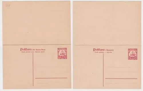 41435 DR Ganzsachen Postkarte P10 Deutsche Kolonien Marianen mit Antwortkarte