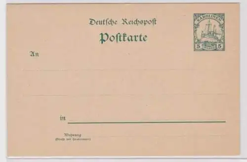 81902 DR Ganzsachen Postkarte P7 Deutsche Kolonien Karolinen 5 Pfennig