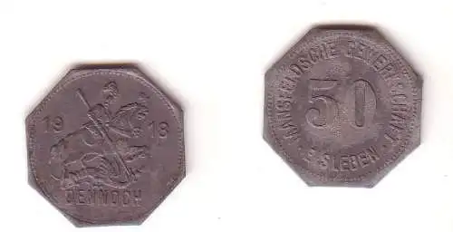 50 Pfennig Notgeld Zink Münze Mansfeldsche Gewerkschaft Eisleben 1918