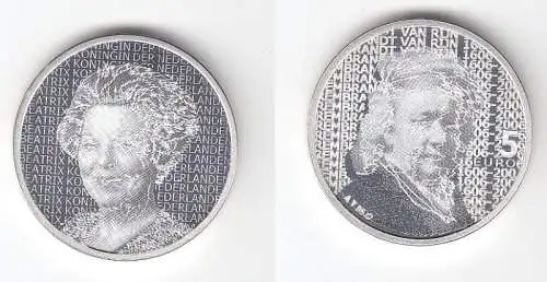 5 Euro Silber Münze Gedenkmünze Niederlande Rembrandt van Rijn 2006 (113069)