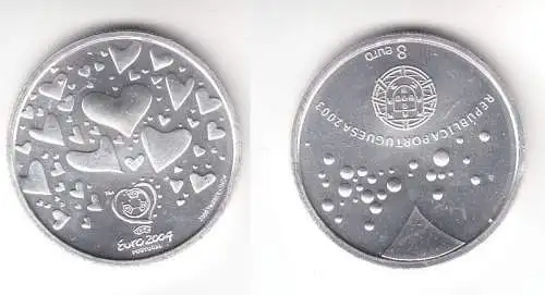 8 Euro Silbermünze 2003 Stempelglanz in Kapsel Portugal Fifa Fußball WM (112911)