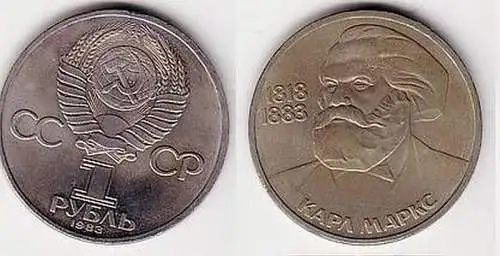 1 Rubel Münze Sowjetunion 1983 Karl Marx