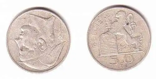 50 Franc Silber Münze Belgien 1948