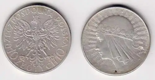 10 Zloty Silber Münze Polen 1932