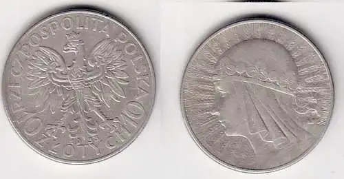 10 Zloty Silber Münze Polen 1933