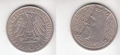 10 Zloty Kupfer Nickel Münze Polen 1964, 600. Jahrestag der Universität Krakau