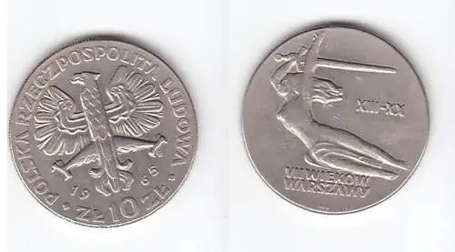 10 Zloty Kupfer Nickel Münze Polen 1965 Denkmal zur Befreiung Warschaus