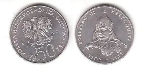 50 Zloty Kupfer Nickel Münze Polen 1982 Polnische Könige, Boleslaw III.