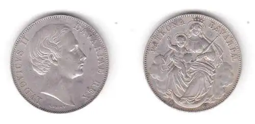 1 Vereinstaler Silber Münze Bayern Ludwig II 1868 Patrona Bavariae