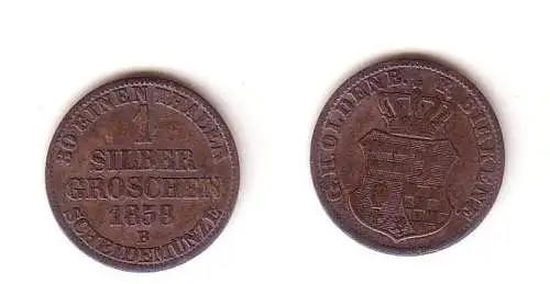 1 Silber Groschen Münze Oldenburg Birkenfeld 1858 B