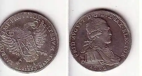 1/3 Taler Silber Münze Sachsen 1792 IEC