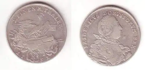 1/2 Reichstaler Silber Münze Preussen 1751 B für Breslau