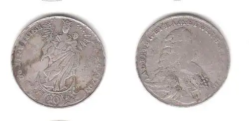 20 Kreuzer Silber Münze Würzburg 1763