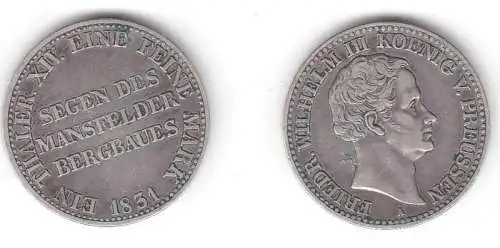 1 Taler Silber Münze Preussen 1831 A Segen des Mansfelder Bergbaues