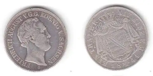 1 Taler Silber Münze Sachsen Friedrich August 1841 G