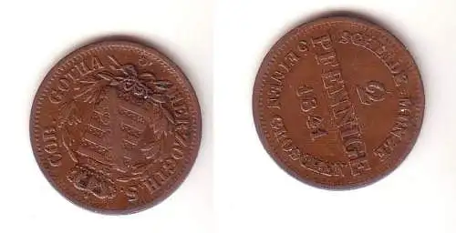 2 Pfennige Kupfer Münze Sachsen Coburg Gotha 1841 G ss