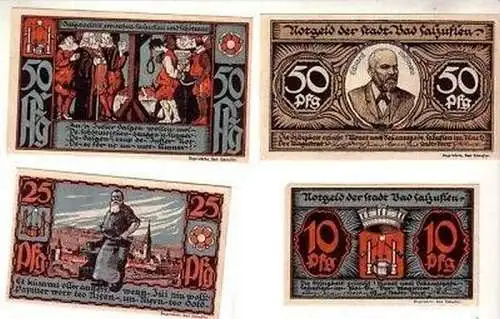 6 Banknoten Notgeld Stadt Bad Salzufflen 1921