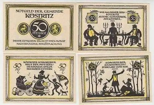 4 Banknoten Notgeld Gemeinde Köstritz um 1921