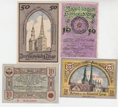 4 Banknote Notgeld Hansestadt Lemgo 1921