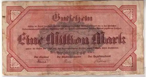 1 Million Mark Banknote Stadt Werdau 25. August 1923