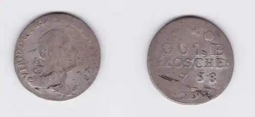 8 Gute Groschen Silber Münze Anhalt-Bernburg Kriegsgeld 1758 B (127190)