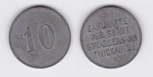 10 Pfennig Zahlmarke Zink Münze städtische Straßenbahn Zwickau (123147)