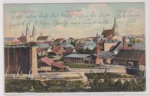 99314 Ak Solbad Werl - Neue Wallfahrtskirche, Gradierwerke, Propsteikirche 1911