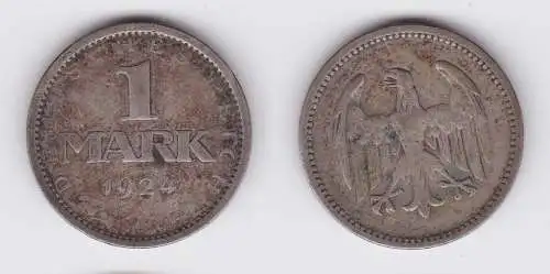 1 Reichsmark Silber Münze Weimarer Republik 1924 A (123793)