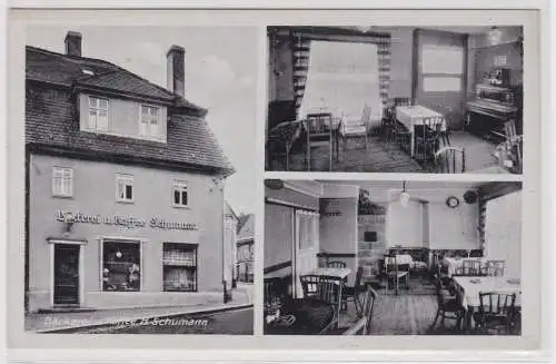 78515 Mehrbild Ak Bäckerei und Kaffee Hugo Schumann Leisnig