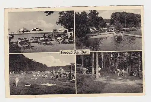 95047 Mehrbild Ak Seebad Schildau Inh. Georg Braun, Kreis Torgau 1933