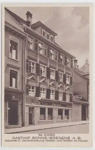 19677 Ak Gasthof Sonne/Bregenz A. B. - M. Karg - Kaiserstr. 8, ca. 1930