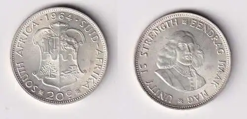 20 Cents Silber Münze Südafrika 1964 vz (166216)