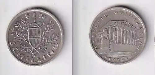 1 Schilling Silber Münze Österreich Parlamentsgebäude 1925 ss+ (166103)