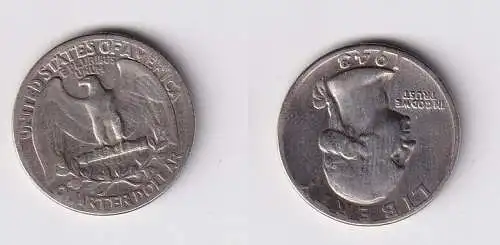 1/4 Dollar Silber Münze USA 1943 ss (166222)