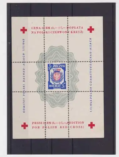 POLEN POLSKA Block 1945 Sonderblatt Rotes Kreuz Dachau-Allach (146490)