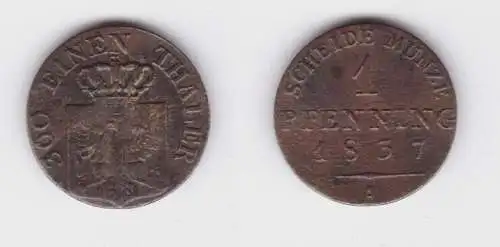 1 Pfennig Bronze Münze Preussen 1837 A ss (162437)