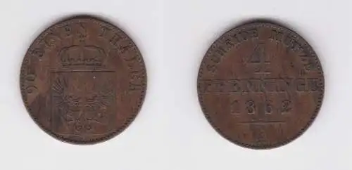 4 Pfennige Bronze Münze Preussen 1862 A ss (141058)