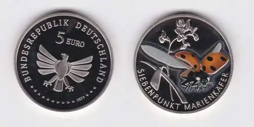 5 Euro Münze Deutschland Siebenpunkt Marienkäfer 2023 A Stgl. (141671)