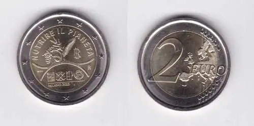 2 Euro Bi-Metall Münze Italien 2015 	Expo Mailand - Milano (140394)