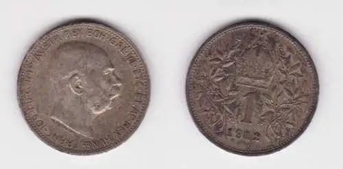 1 Krone Silber Münze Österreich 1912 vz (162951)