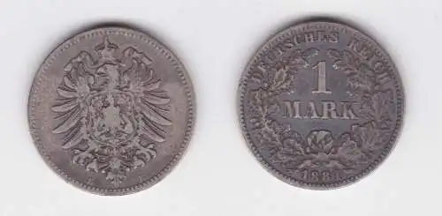 1 Mark Silber Münze Deutschland Kaiserreich 1881 E Jäger Nr.9 (164024)