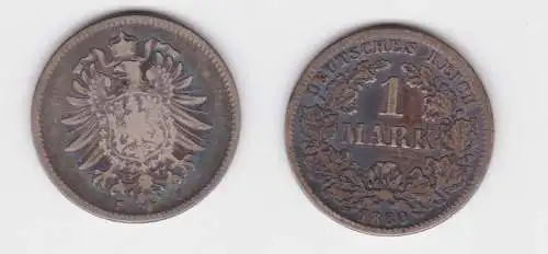 1 Mark Silber Münze Deutschland Kaiserreich 1880 F Jäger Nr.9 (165356)