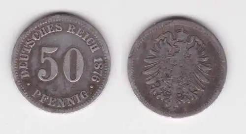 50 Pfennig Silber Münze Kaiserreich 1876 B Jäger 7 (163840)