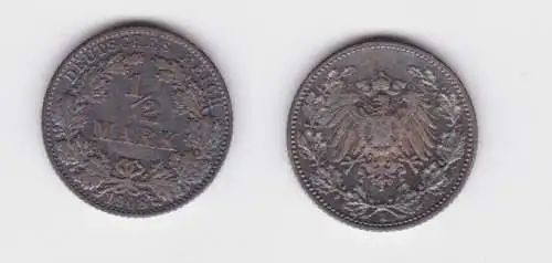 1/2 Mark Silber Münze Deutsches Reich 1908 E (165928)