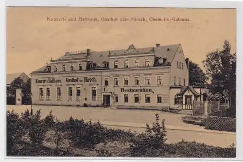 906123 Ak Chemnitz Gablenz Konzert- und Ballhaus Gasthof zum Hirsch 1909