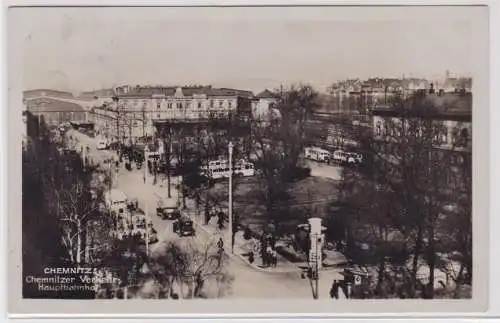 906137 Ak Chemnitz Verkehr am Hauptbahnhof 1934