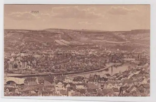 905861 Ak Jena - Totalansicht der Stadt mit Flusspartie 1921