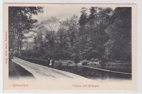 905181 Ak Rabenstein - Schloss mit Rittergut, Straßenansicht um 1900