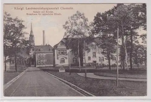 905293 Ak Chemnitz - Königl. Landeserziehungsanstalt, Schule mit Kirche 1906