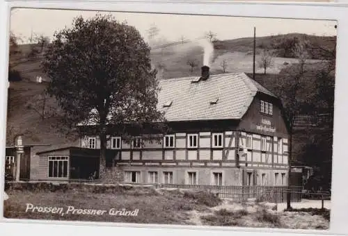 98512 Ak Prossen Kreis Pirna - Gaststätte zum Prossner Gründl 1952